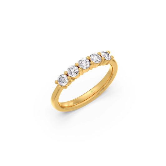 0.50ct Half Eternity Prong Diamond Band 0.50ct Half Eternity Prong Diamond Band - Yellow