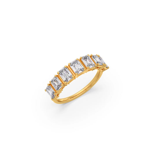 1.71ct Half Eternity Emerald Diamond Band 1.71ct Half Eternity Emerald Diamond Band - Yellow
