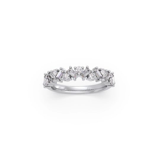 0.59Ct Baguette & Round Diamond Half Eternity Band 0.59Ct Baguette & Round Diamond Half Eternity Band