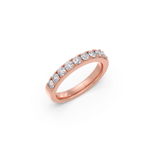 0.70Ct Half Eternity Round Diamond Band 0.70Ct Half Eternity Round Diamond Band - Rose
