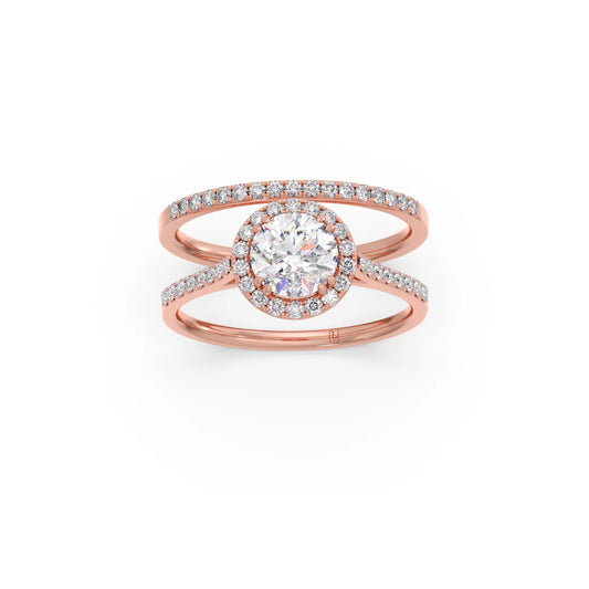 1.45ct Round Diamond Halo Stackable Ring 1.45ct Round Diamond Halo Stackable Ring