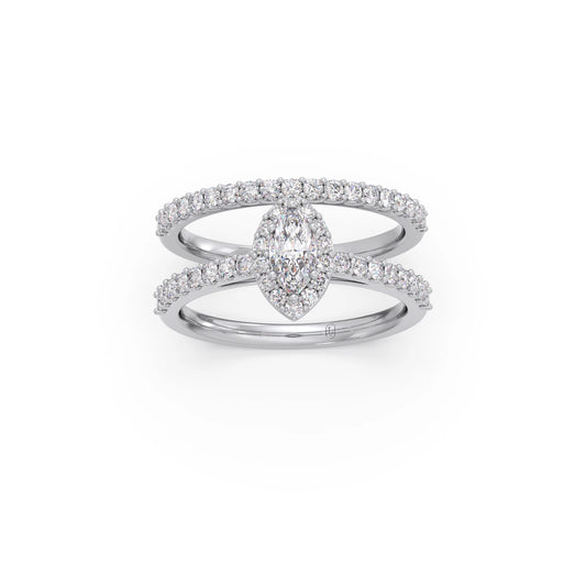 Marquise and Round Diamond Pave Stackable Ring Marquise and Round Diamond Pave Stackable Ring