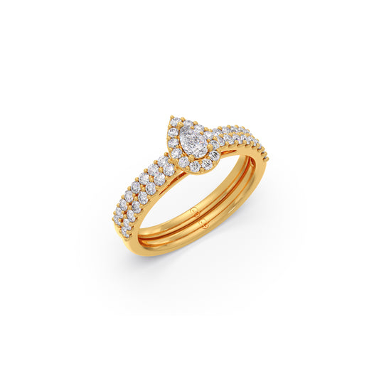 Pear Shape Diamond Accent Stackable Ring Pear Shape Diamond Accent Stackable Ring - Yellow