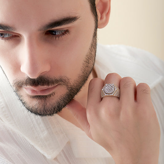Baguette Round Men's Diamond Ring Baguette Round Men's Diamond Ring