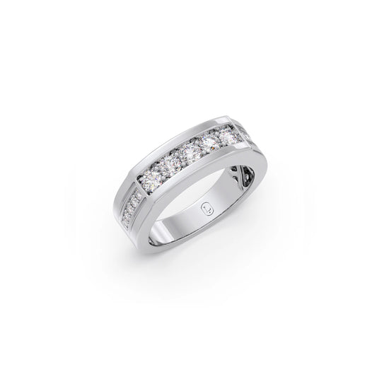 Men's Modern Round Diamond Band Men's Modern Round Diamond Band - White
