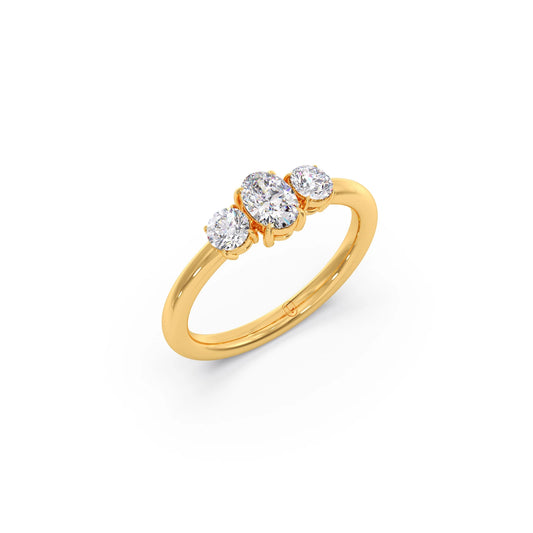 Trilogy Oval and Round Diamond Ring Trilogy Oval and Round Diamond Ring - Yellow