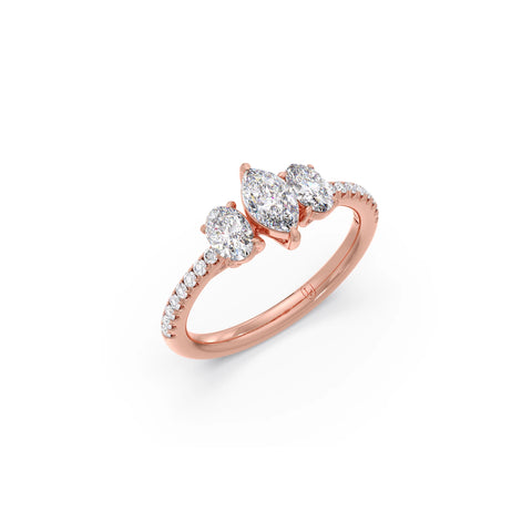 Marquise, Oval, and Round Diamond Trilogy Ring