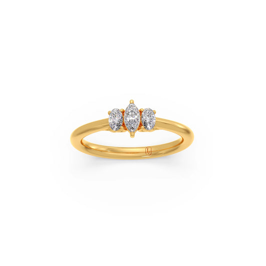 Trilogy Marquise & Oval Cut Diamond Ring Trilogy Marquise & Oval Cut Diamond Ring - Yellow