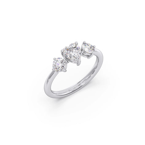 Trilogy Heart and Round Diamond Ring