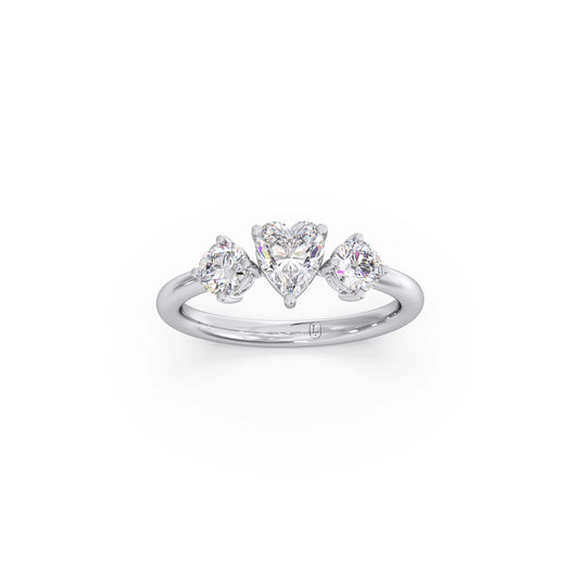 Trilogy Heart and Round Diamond Ring Trilogy Heart and Round Diamond Ring - White