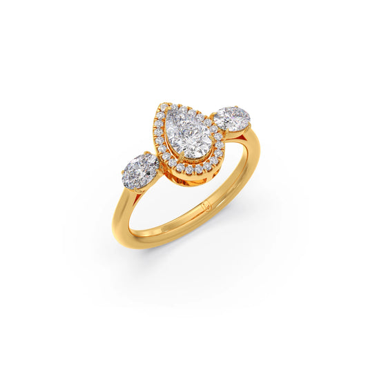 Multi-Shape Diamond Trilogy Ring Multi-Shape Diamond Trilogy Ring - Yellow