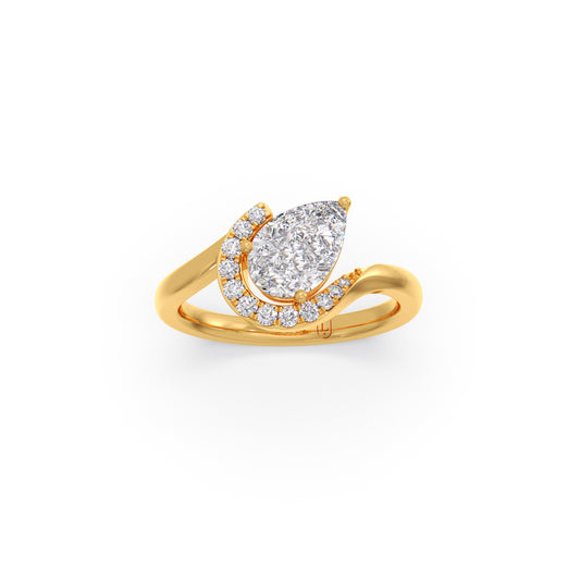 Pear & Round Wavy Diamond Ring Pear & Round Wavy Diamond Ring
