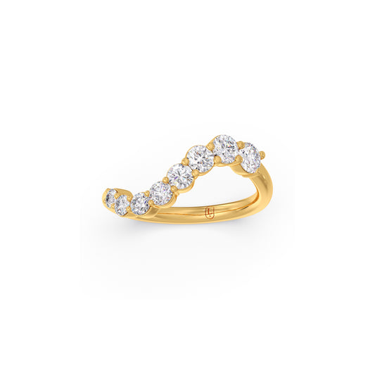 Curved Round Diamond Ring Curved Round Diamond Ring