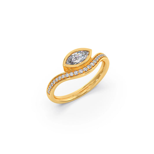 Elegant Marquise and Round Diamond Ring Elegant Marquise and Round Diamond Ring - Yellow