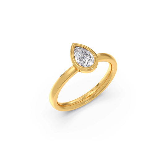 card-product Pear Cut Bezel Solitaire Ring