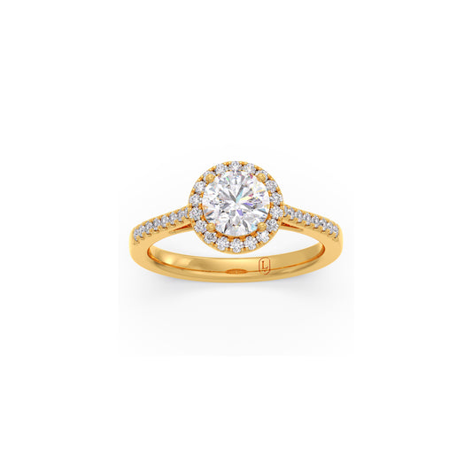 Classic Round Diamond Ring with Side Stones Classic Round Diamond Ring with Side Stones