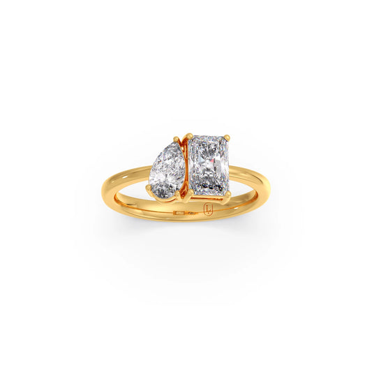 Pear & Radiant Cut Diamond Toi et Moi Ring Pear & Radiant Cut Diamond Toi et Moi Ring