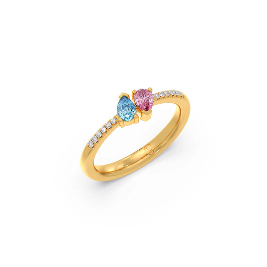 Pear Gemstone & Round Diamond Toi et Moi Ring Pear Gemstone & Round Diamond Toi et Moi Ring - Yellow