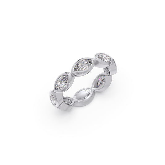 Marquise Diamond Bezel Set Eternity Band Marquise Diamond Bezel Set Eternity Band - White