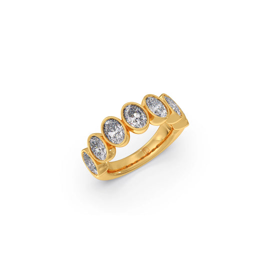 Classic Oval Diamond Half Eternity Ring Classic Oval Diamond Half Eternity Ring - Yellow