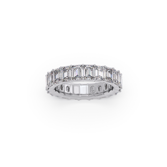 Luxurious Emerald Cut Full Eternity Ring Luxurious Emerald Cut Full Eternity Ring - White