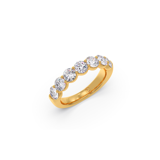 Round Seven Stone Diamond Ring Round Seven Stone Diamond Ring - Yellow