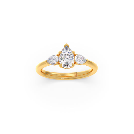 Modern Trio Pear Diamond Ring Modern Trio Pear Diamond Ring