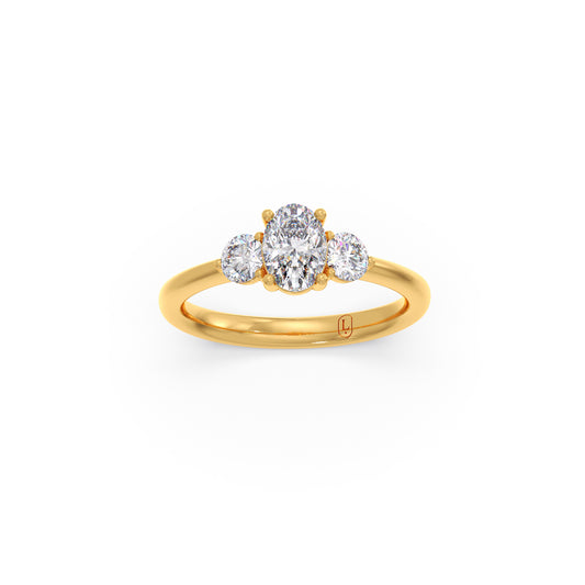 Oval & Round Cut Diamond Ring Oval & Round Cut Diamond Ring