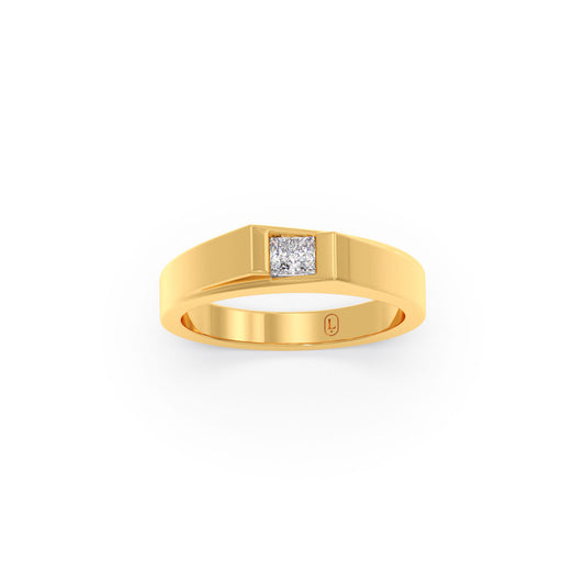 Mens Channel Set Princess Cut Ring Mens Channel Set Princess Cut Ring - Yellow