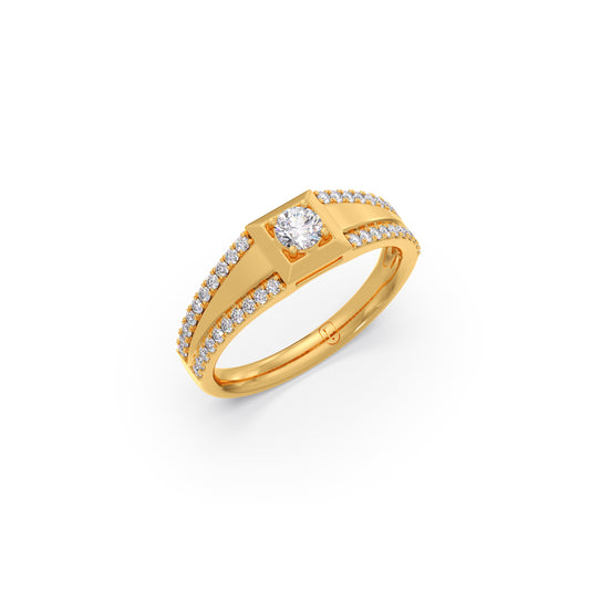 The Modern Round Men's Diamond Ring The Modern Round Men's Diamond Ring - Yellow