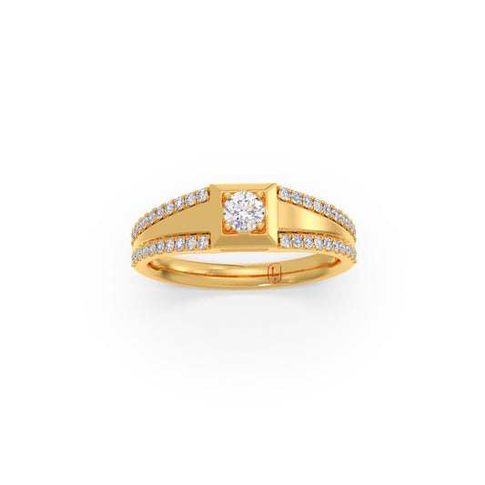 The Modern Round Men's Diamond Ring The Modern Round Men's Diamond Ring