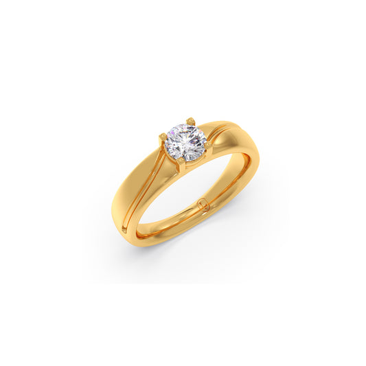 Exquisite Round Diamond Solitaire Ring Exquisite Round Diamond Solitaire Ring - Yellow