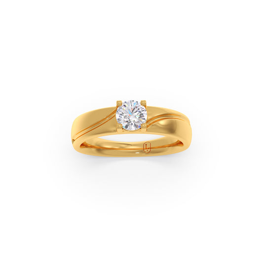 Exquisite Round Diamond Solitaire Ring Exquisite Round Diamond Solitaire Ring - Yellow