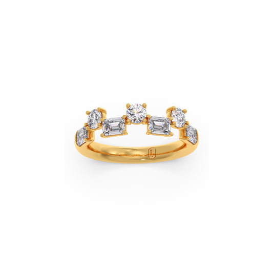 Emerald Cut Diamond Ring with Round Accents Emerald Cut Diamond Ring with Round Accents