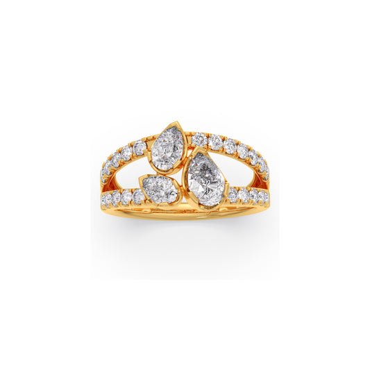 Multi-Pear Diamond Ring with Round Accents Multi-Pear Diamond Ring with Round Accents