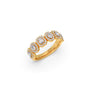 Halo Emerald & Oval Diamond Half Eternity Ring Halo Emerald & Oval Diamond Half Eternity Ring