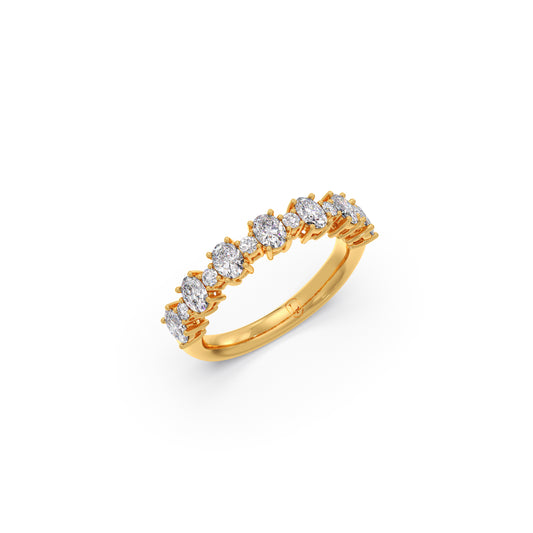 Oval and Round Diamond Accent Ring Oval and Round Diamond Accent Ring - Yellow