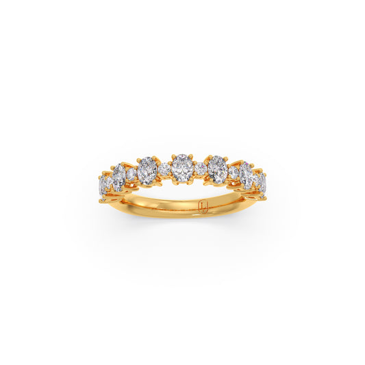 Oval and Round Diamond Accent Ring Oval and Round Diamond Accent Ring