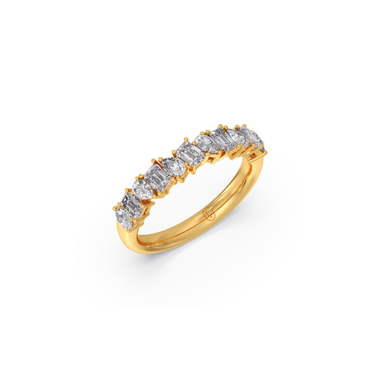 Pear and Emerald Fancy Cut Diamond Ring Pear and Emerald Fancy Cut Diamond Ring - Yellow