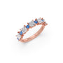 Asscher Cut Diamond & Blue Gemstone Ring Asscher Cut Diamond & Blue Gemstone Ring