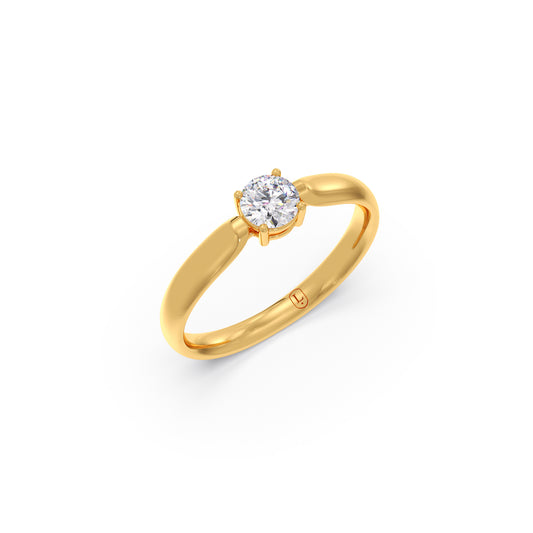 Modern Round Solitaire Ring Modern Round Solitaire Ring - Yellow