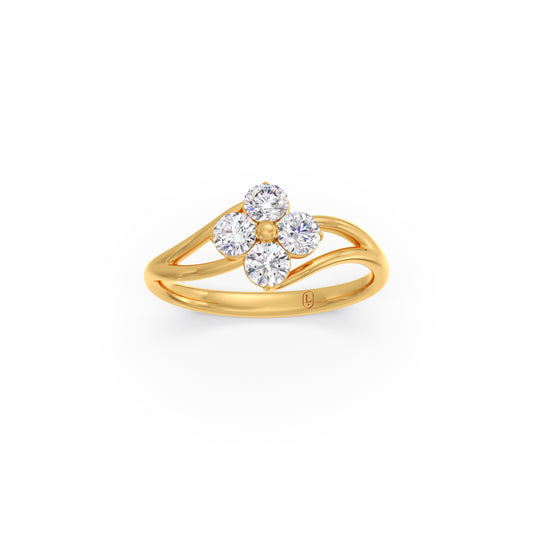 Round Diamond Flower Bypass Ring Round Diamond Flower Bypass Ring