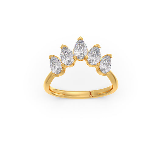 Pear Diamond Tiara Ring Pear Diamond Tiara Ring - Yellow
