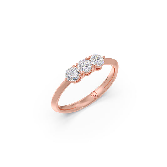 Classic Three-Stone Diamond Ring Classic Three-Stone Diamond Ring - Rose