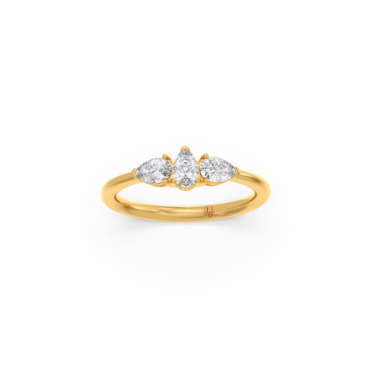 Pear Diamond Three-Stone Ring Pear Diamond Three-Stone Ring