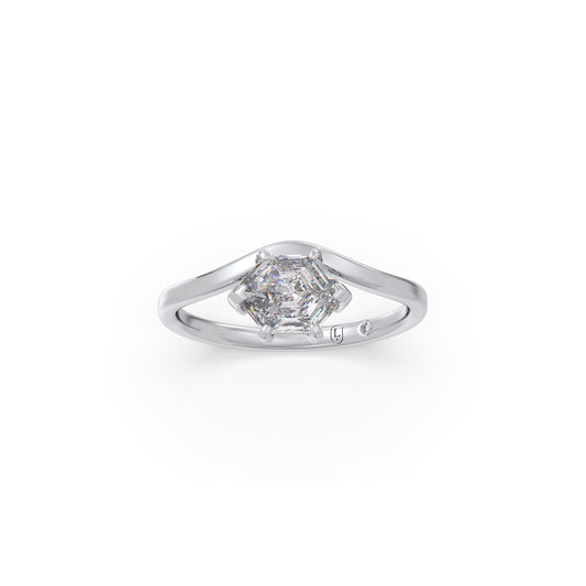 Hexa Solitaire Diamond Ring Hexa Solitaire Diamond Ring - White