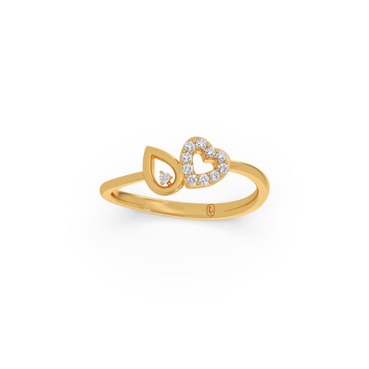 Romantic Heart & Drop Diamond Ring Romantic Heart & Drop Diamond Ring