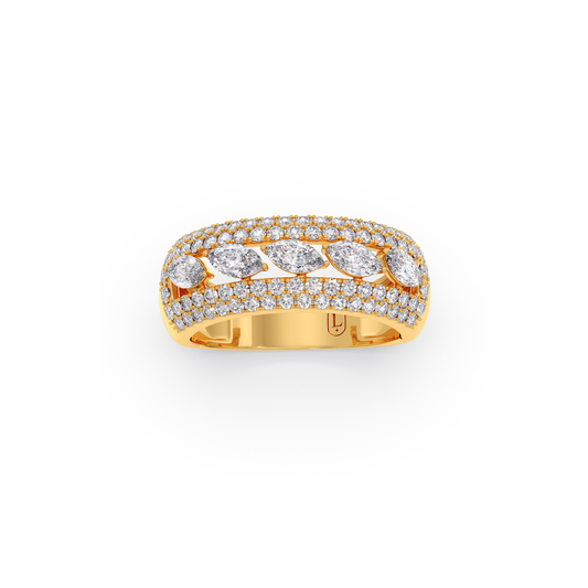 Marquise & Round Diamond Anniversary Band Marquise & Round Diamond Anniversary Band - Yellow
