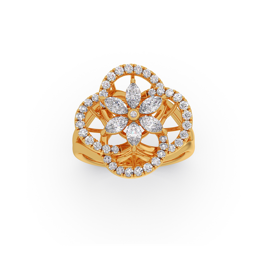 Marquise and Round Diamond Floral Ring Marquise and Round Diamond Floral Ring