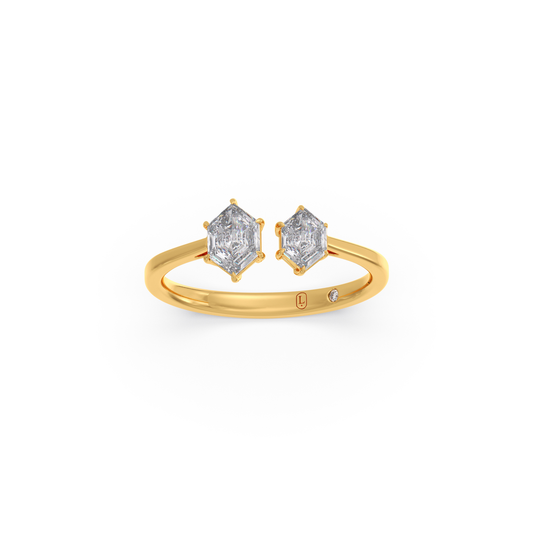 Hexa Two-Stone Solitaire Engagement Rings Hexa Two-Stone Solitaire Engagement Rings - Yellow